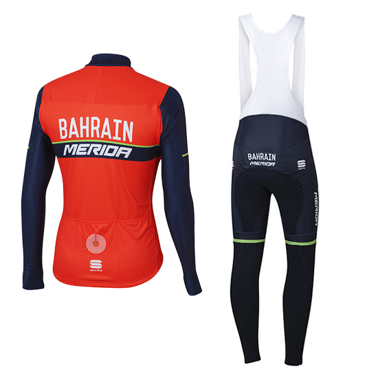 Abbigliamento Bahrain Merida 2017 Manica Lunga e Pantaloncino Con Bretelle rosso - Clicca l'immagine per chiudere